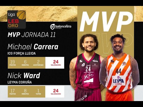 LEB ORO | Michael Carrera y Nick Ward, MVP's de la Jornada 11