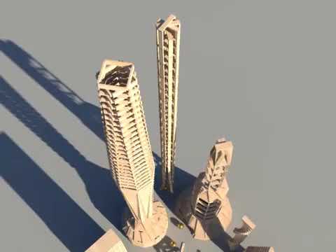 3000 KEVA planks in slow motion (Updated) - Bullet Physics