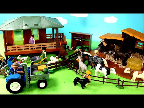 Fun Farm Diorama For Playmobil Country Barnyard Animal Figurines