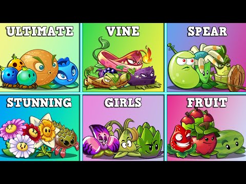 6 Team Plants Battlez - Who Will Win? - PvZ 2 Random Teams Plant