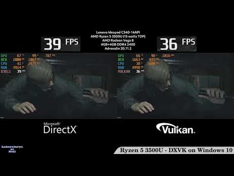 Ryzen 5 3500U - DX11 vs. Vulkan (DXVK)
