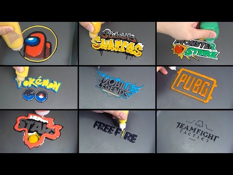 Mobile Game Logo Pancake Art - Among us, legends, free fire, subway surfers, poke go, monster strike