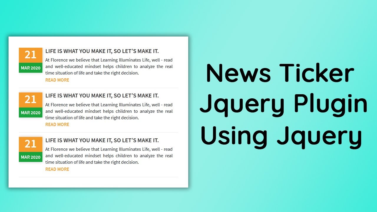 News Ticker Jquery Plugin | Breaking News Ticker With Bootstrap | Bootstrap Based Responsive Ticker