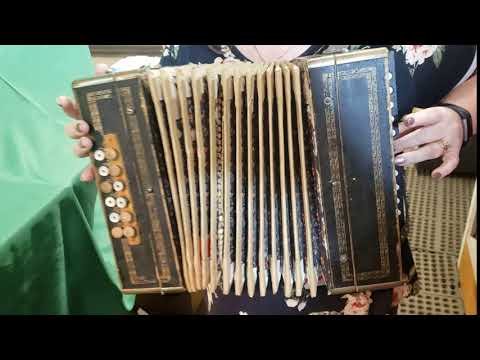 M. Hohner Accordion with Wood Carry Box (Very Old, Taped, Still plays nice!)