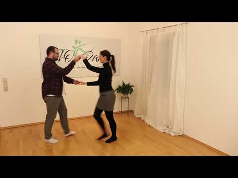 einfache Discofox Figur: he goes - she goes,  gezeigt und gezählt