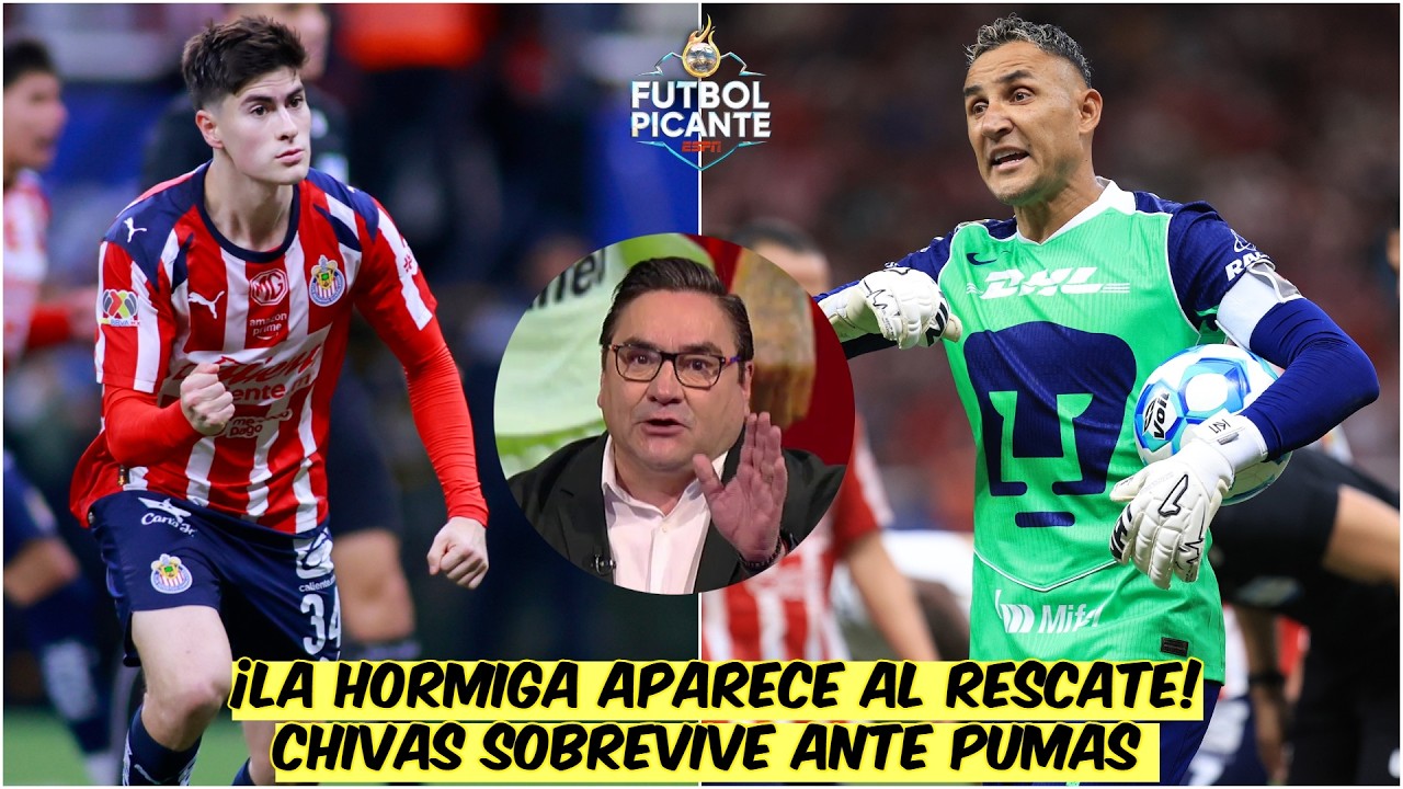 AGÓNICO. CHIVAS RESCATA EL EMPATE ante PUMAS con DOBLETE de LA HORMIGA GONZÁLEZ | Futbol Picante