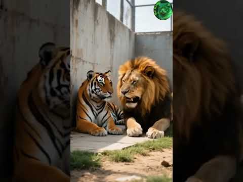 This Tiger and Lion Just Broke the Internet! 🔥🦁🐅 #short #animals #friends #shortsfeed