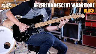 Video thumbnail for No Talking...Just Tones | Reverend Descent W - Midnight Black Baritone by Peach Guitars