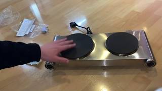 SUNAVO HP-06 Portable Electric Hot Plate hob Cooktop for Cooking, 1800W unboxing and instructions