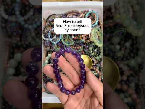 How to tell fake crystals by sound #crystaleducation #crystals #gemstones #crystalwholesaler