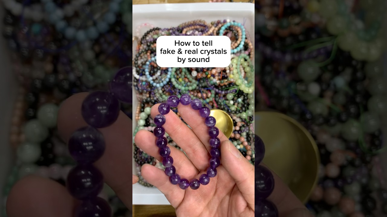 How to tell fake crystals by sound #crystaleducation #crystals #gemstones #crystalwholesaler