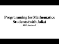 Lecture 7, Week 4 (2 hrs) end of Unit 2, start of Unit 3: GitHub, Julia CSV files, JSON, and Plots