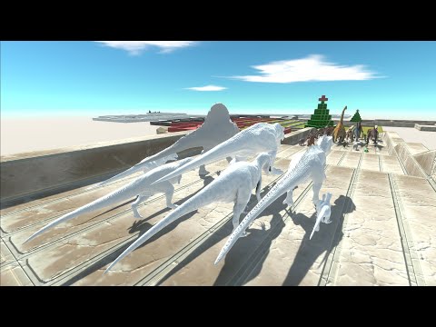 Units trying to escape from Winter Carnivore Dinosaurs - Animal Revolt Battle Simulator