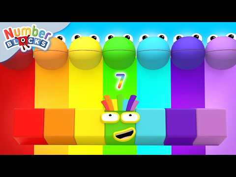 Let's Do Some Rainbow Counting with Numberblock 7 | Learn to Count | Number Cartoon | Numberblocks - Kingdom Kids Zone, Little Learners - Numberblocks
