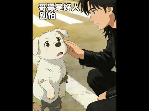 男子發現一隻歪頭小狗狗 並帶它去醫院看看，後面還收養了它 #狗狗 #感人故事 #畫一個故事