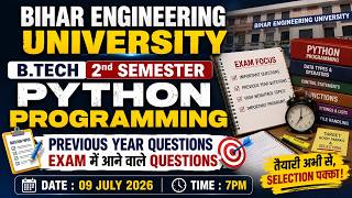 Python Programming  | B.tech 2nd Sem | Previous Year Questions | Most Expected Questions #beu #btech