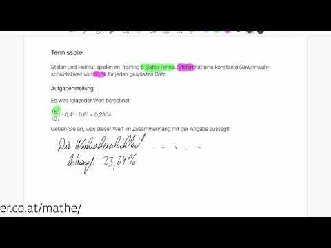 Mathelernen mit Martin Matura-Beispiel KL15_PT1_T1_24 Tennisspiel