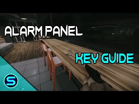 Lab. key. Alarm system control panel spawn & door location