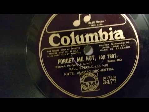 Paul Specht & His Hotel Alamac Orchestra - Forget Me Not  - Columbia 80rpm Record  - Dual 1215