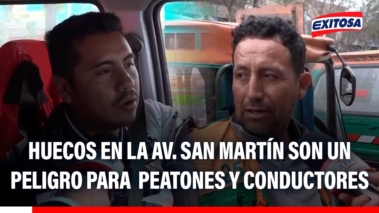 🔴🔵 SJL: Huecos en la Av. San Martín son un peligro para peatones y conductores