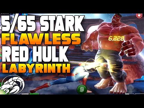 Flawless 5/65 Stark Enhanced Spider-man vs Red Hulk Labyrinth of Legends | MCOC