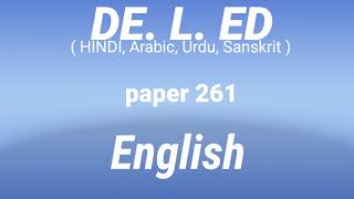 DE.L.Ed paper 261 English| DELED English final preparation for exam last part