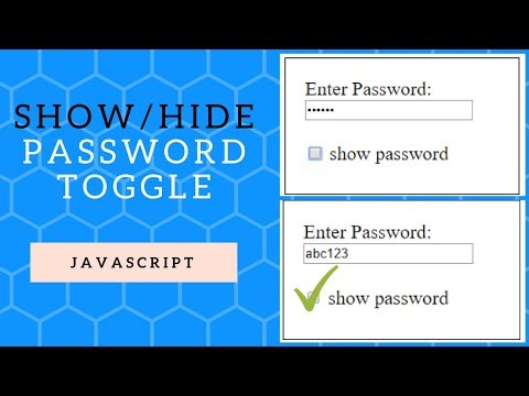 Show Hide Password Toggle Button Using Javascript Only