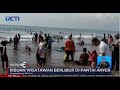 Ribuan Wisatawan Yang Berlibur Di Pantai Anyer Berkerumun Tak Gunakan Masker SIS 03 01