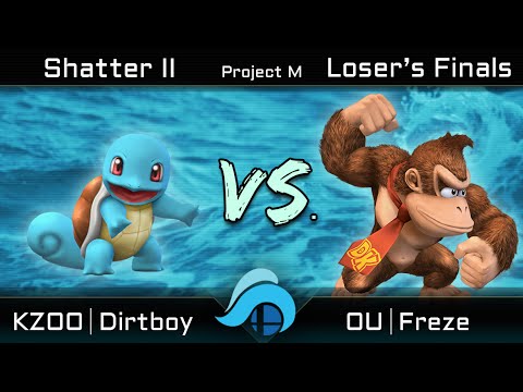 Shatter II Project M 3.6 Loser's Finals - KZOO | Dirtboy (Squirtle) vs. OU | Freze (Donkey Kong)