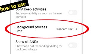how to use background process limit setting in dev