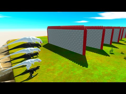 CARNIVORE DINOSAURS of Different Sizes in a Block RACE - Animal Revolt Battle Simulator