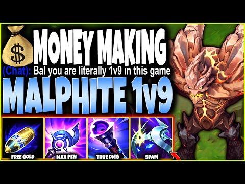 I played the most 1v9 Game as MAX PEN MALPHITE ~ Money Making #04 🔥 LoL Malphite s12 Gameplay