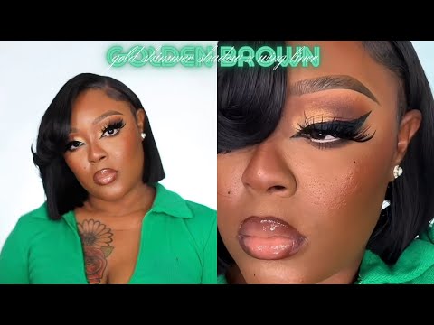 MUST WATCH ! 😮 MAKEUP TRANSFORMATION // GOLDEN BROWN LOOK X DRAMATIC LINER | BRIANA MARIE