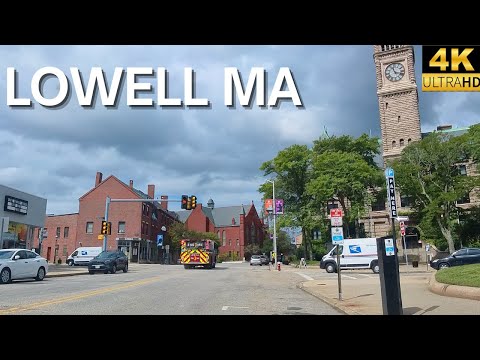 Driving Through Downtown Lowell Massachusetts | Historic Mill City (4K POV DRIVING)