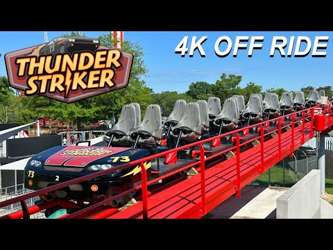 Off-ride footage of a Thunder Striker train
