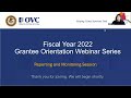 OVC Tribal Victim Services Set Aside Program FY22 Grantee Orientation Reporting Monitoring Webinar