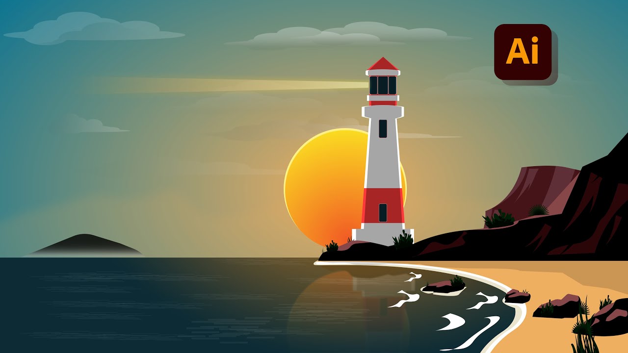 House of Light Landscape Artwork  - Adobe Illustrator 2023