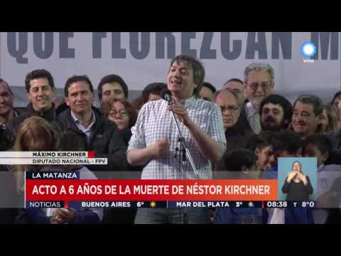 TV Pública Noticias - Máximo Kirchner encabezó en La Matanza el acto a 6 años de la muerte de Néstor