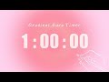 1 Hour Silent Study Timer Soft Alarm Only Pink Aesthetic ADHD Friendly