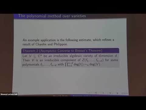 The Polynomial Method and High-degree Varieties - Miguel Walsh