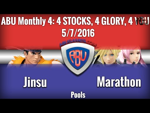 ABU Monthly 4: Jinsu (Ryu) vs. Marathon (Robin, Cloud) - Smash 4 Singles