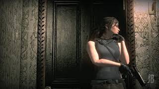 Lara Croft chilling at the Spencer Mansion