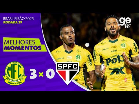 Gols e lances de Mirassol x São Paulo