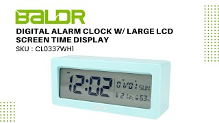 BALDR Compact Digital Alarm Clock with Ultra HD LCD Screen