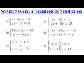 Substitution Method Solving Systems Of Equations