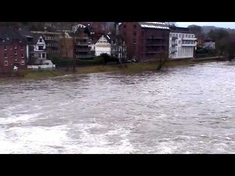 Baldeneysee mit Hochwasser  Essen 7.1.2012