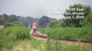preview picture of video 'BNSF 5395 East, Near Polo, Illinois'