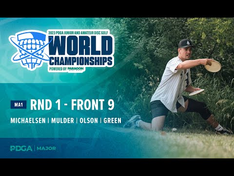 2023 PDGA Amateur and Junior Worlds | MA1 R1F9 Feature Card | Michaelsen, Mulder, Olson, Green