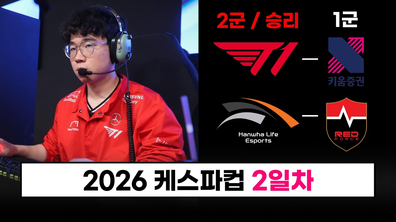 【LCK】 T1 2군 해태, 리치 솔킬? 미친 경기력 T1, HLE 2군 KRX, NS 격파 / 케스파컵 2일  - 2026 KESPA CUP