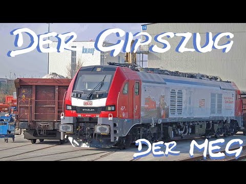 MEG-Gipszug bei Knauf / Iphofen mit Eurodual 159 225-2 von Stadler Rail